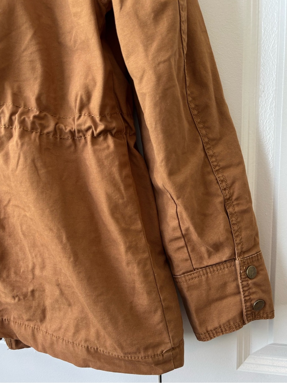 Universal Thread Canvas Barn Jacket Work Coat Corduroy Collar Zip & Snap Close - Picture 6 of 8